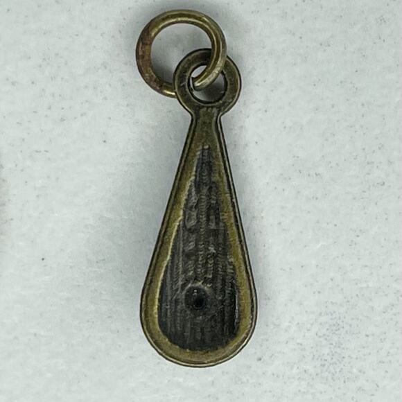 Bronze Tone Small Studded Teardrop Upcycled Pendant Charm - Picture 5 of 5